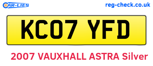 KC07YFD are the vehicle registration plates.