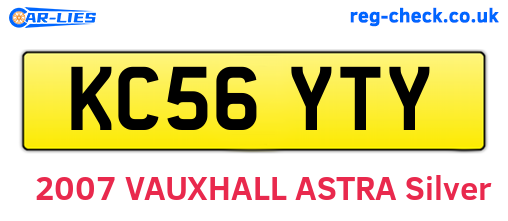 KC56YTY are the vehicle registration plates.