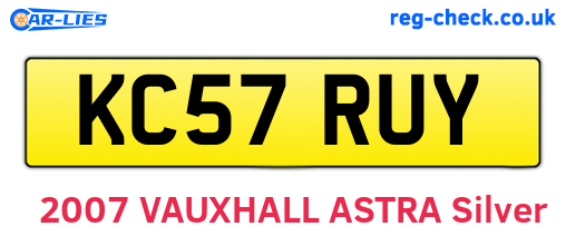 KC57RUY are the vehicle registration plates.