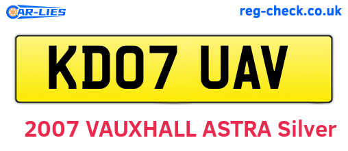 KD07UAV are the vehicle registration plates.