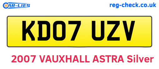 KD07UZV are the vehicle registration plates.