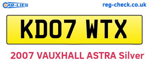 KD07WTX are the vehicle registration plates.