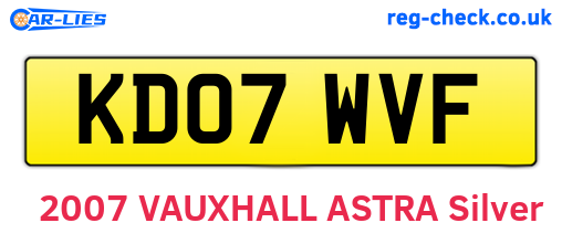 KD07WVF are the vehicle registration plates.