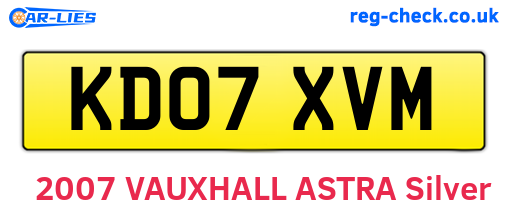 KD07XVM are the vehicle registration plates.