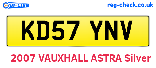 KD57YNV are the vehicle registration plates.