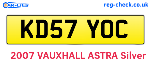 KD57YOC are the vehicle registration plates.