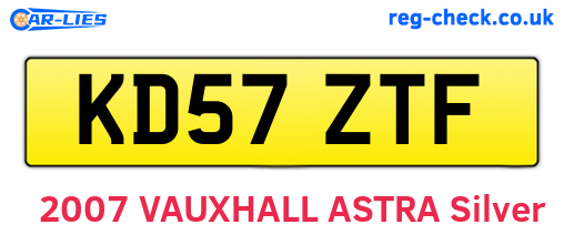 KD57ZTF are the vehicle registration plates.