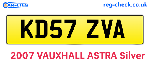 KD57ZVA are the vehicle registration plates.