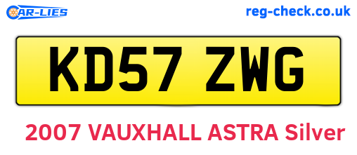 KD57ZWG are the vehicle registration plates.