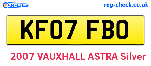 KF07FBO are the vehicle registration plates.