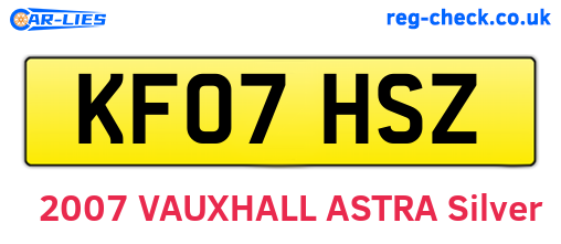 KF07HSZ are the vehicle registration plates.