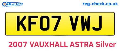 KF07VWJ are the vehicle registration plates.