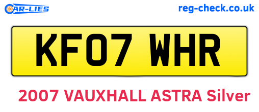 KF07WHR are the vehicle registration plates.
