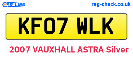 KF07WLK are the vehicle registration plates.