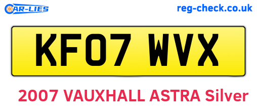 KF07WVX are the vehicle registration plates.