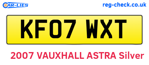 KF07WXT are the vehicle registration plates.