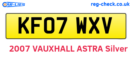 KF07WXV are the vehicle registration plates.