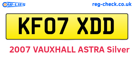 KF07XDD are the vehicle registration plates.