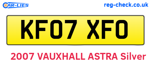 KF07XFO are the vehicle registration plates.