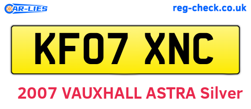 KF07XNC are the vehicle registration plates.