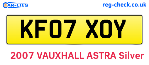 KF07XOY are the vehicle registration plates.