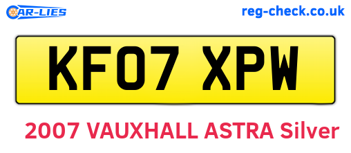 KF07XPW are the vehicle registration plates.