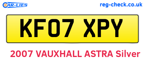 KF07XPY are the vehicle registration plates.