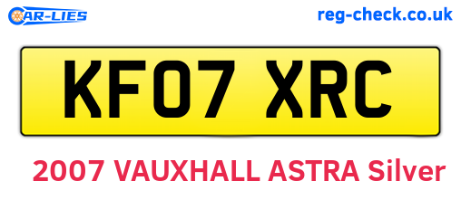 KF07XRC are the vehicle registration plates.