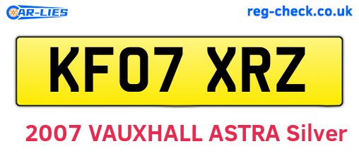 KF07XRZ are the vehicle registration plates.