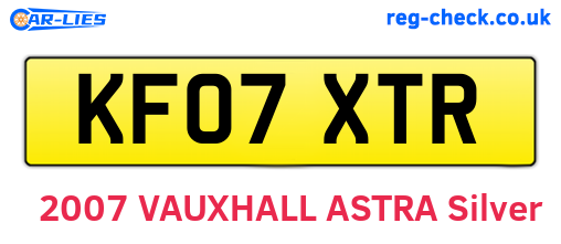 KF07XTR are the vehicle registration plates.