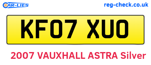 KF07XUO are the vehicle registration plates.