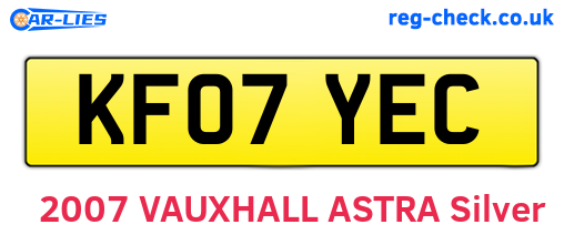 KF07YEC are the vehicle registration plates.