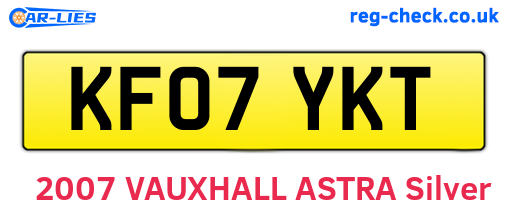 KF07YKT are the vehicle registration plates.