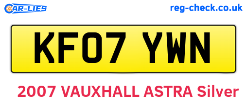 KF07YWN are the vehicle registration plates.