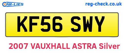 KF56SWY are the vehicle registration plates.