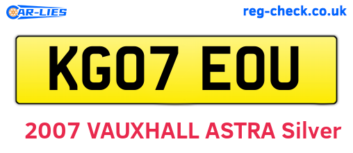 KG07EOU are the vehicle registration plates.
