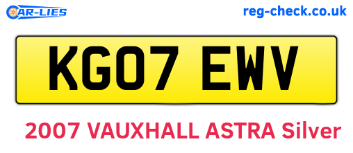 KG07EWV are the vehicle registration plates.