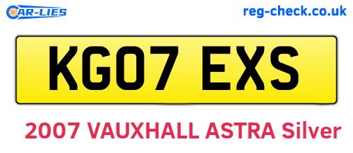 KG07EXS are the vehicle registration plates.