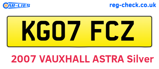 KG07FCZ are the vehicle registration plates.