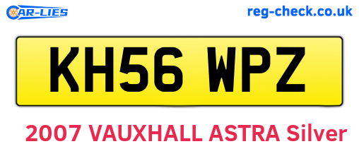 KH56WPZ are the vehicle registration plates.