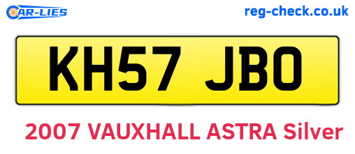 KH57JBO are the vehicle registration plates.