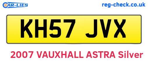 KH57JVX are the vehicle registration plates.