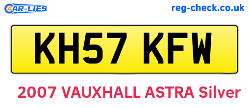 KH57KFW are the vehicle registration plates.