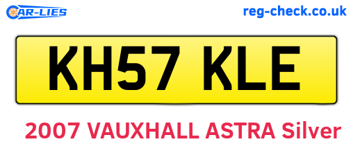 KH57KLE are the vehicle registration plates.