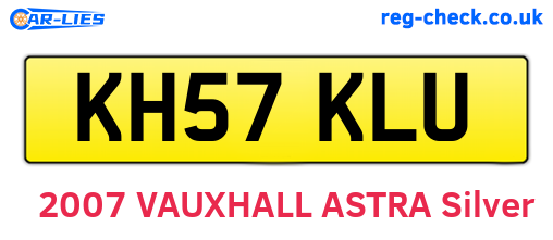 KH57KLU are the vehicle registration plates.
