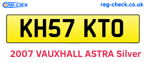 KH57KTO are the vehicle registration plates.