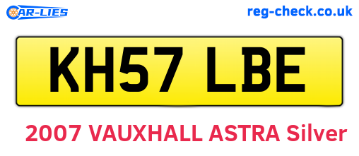KH57LBE are the vehicle registration plates.