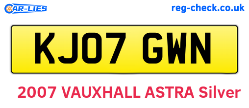 KJ07GWN are the vehicle registration plates.