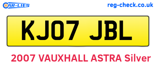 KJ07JBL are the vehicle registration plates.