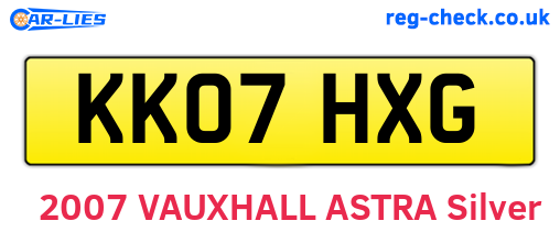 KK07HXG are the vehicle registration plates.